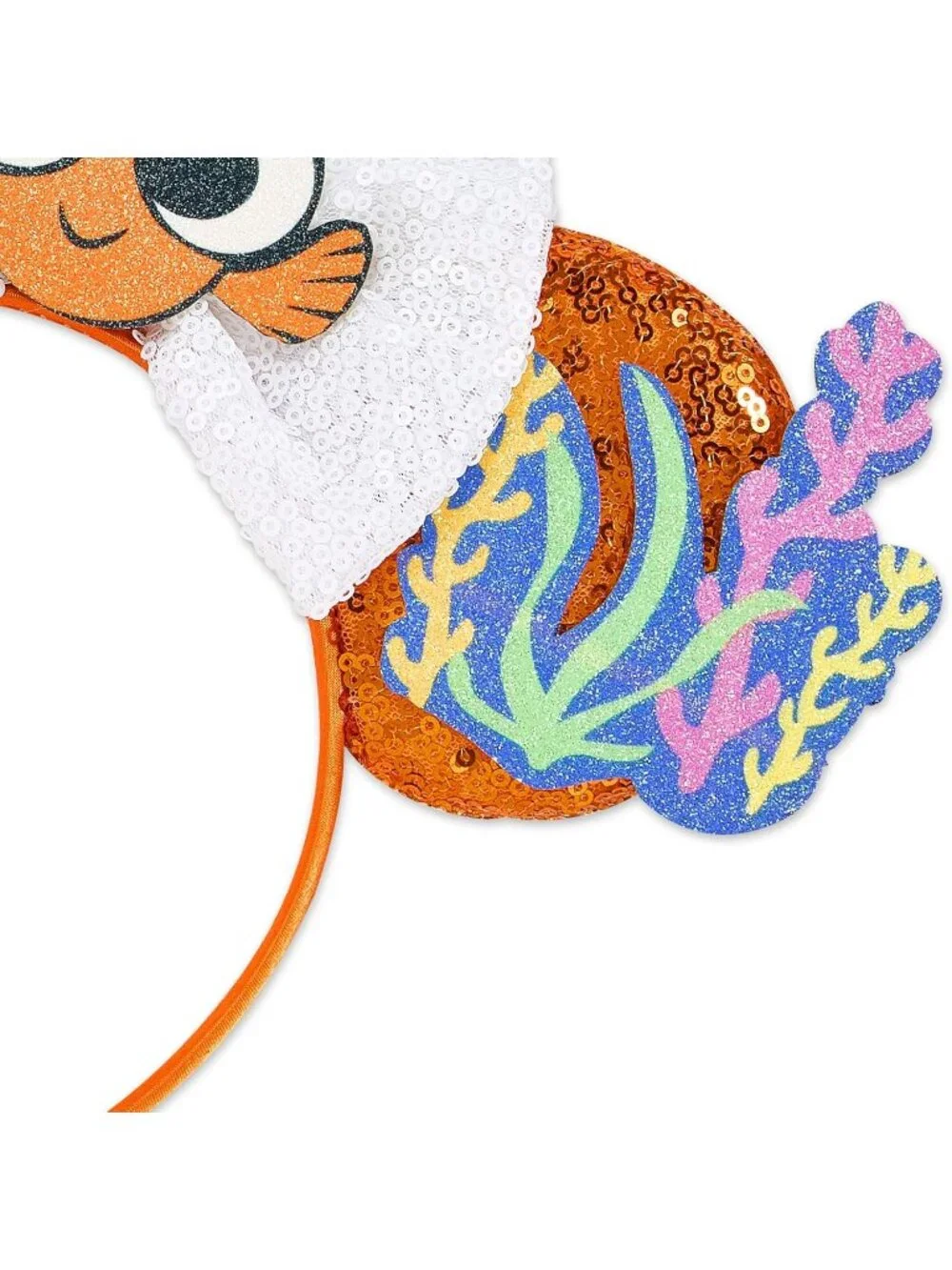 Women White Orange Cartoon Mickey Mouse Costume Headband For Cosplay